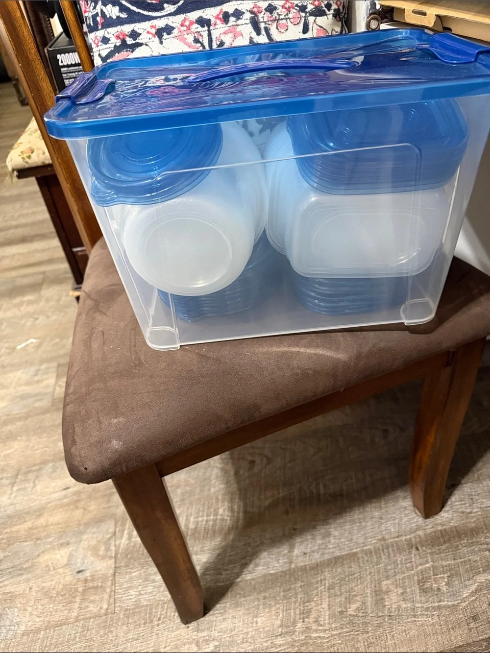 NIB Blue-Lid Food Storage Container Set - BPA-Free Kitchen Organization